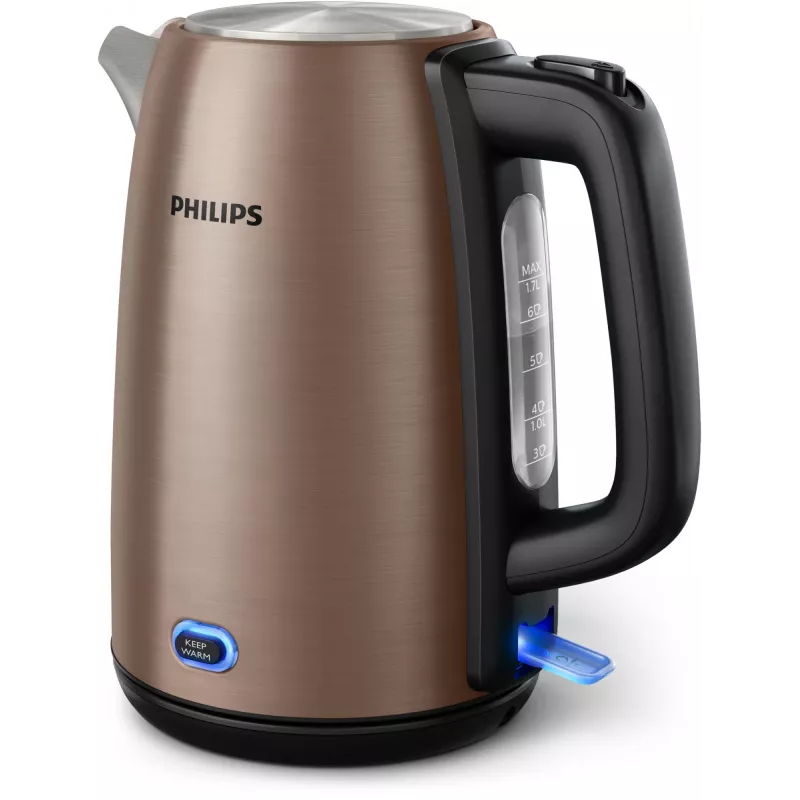 Philips Viva Collection HD9355/92 Wasserkocher 1,7 L 1900 W Schwarz, Kupfer