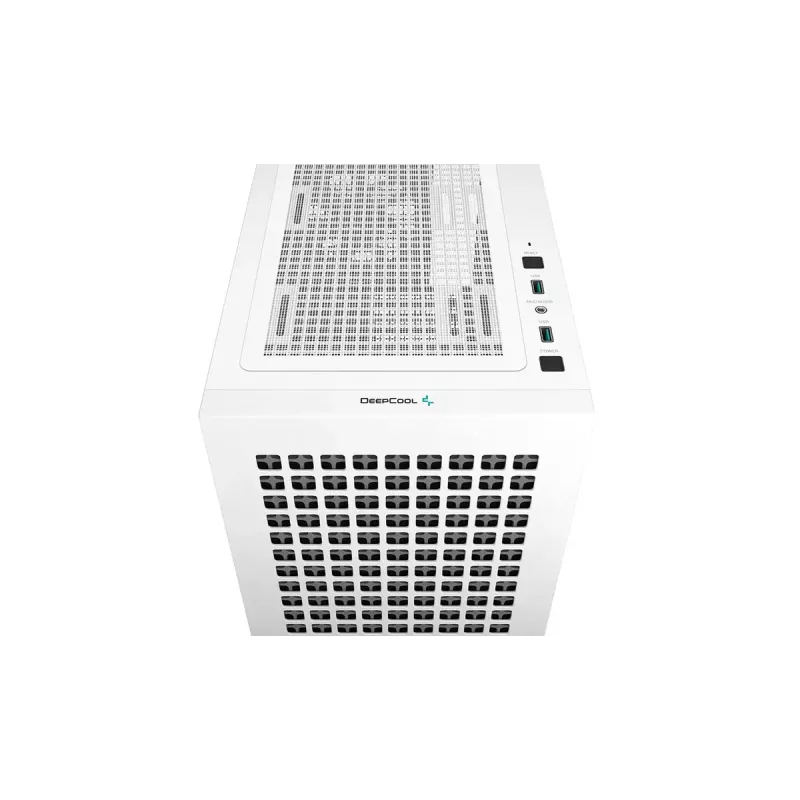 PC-Gehäuse DeepCool CH370 WH Mini Tower — Weiß, Micro ATX/Mini-ITX, gehärtetes Glas, RGB-Lüfter, 2x 3,5-Zoll-Schächte, 3x 2,5-Zoll-Schächte, GPU bis 320 mm