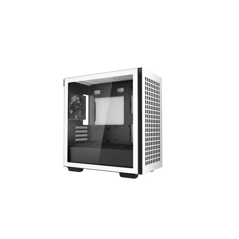 PC-Gehäuse DeepCool CH370 WH Mini Tower — Weiß, Micro ATX/Mini-ITX, gehärtetes Glas, RGB-Lüfter, 2x 3,5-Zoll-Schächte, 3x 2,5-Zoll-Schächte, GPU bis 320 mm