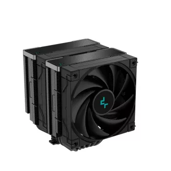 Luftkühler DeepCool AK620 ZERO DARK 12 cm Schwarz, 6 Heatpipes, 2x120 mm PWM-Lüfter, TDP 260 W, Höhe 160 mm