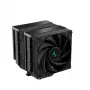 Luftkühler DeepCool AK620 ZERO DARK 12 cm Schwarz, 6 Heatpipes, 2x120 mm PWM-Lüfter, TDP 260 W, Höhe 160 mm