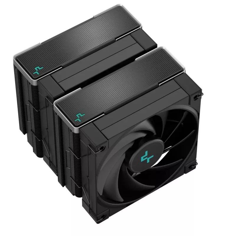 Luftkühler DeepCool AK620 ZERO DARK 12 cm Schwarz, 6 Heatpipes, 2x120 mm PWM-Lüfter, TDP 260 W, Höhe 160 mm