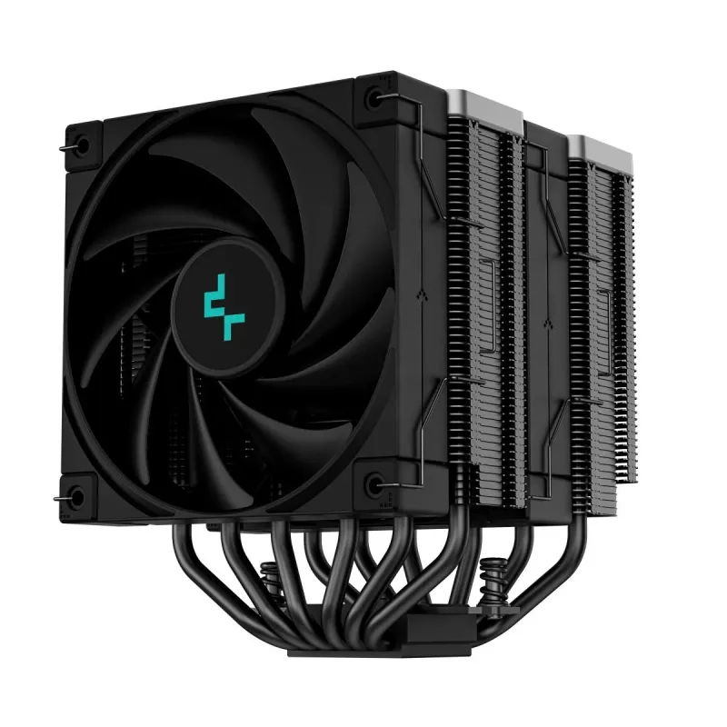 Luftkühler DeepCool AK620 ZERO DARK 12 cm Schwarz, 6 Heatpipes, 2x120 mm PWM-Lüfter, TDP 260 W, Höhe 160 mm