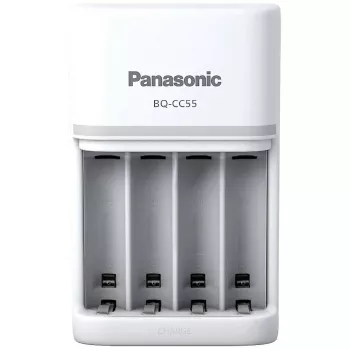 Batterieladegerät Panasonic BQ-CC55E — kompakter NiMH/NiCd-Lader für AA/AAA-Akkus