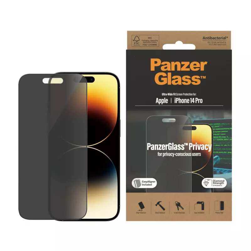 PanzerGlass ® Privacy Screen Protector iPhone 14 Pro | Ultra-Wide Fit mit EasyAligner