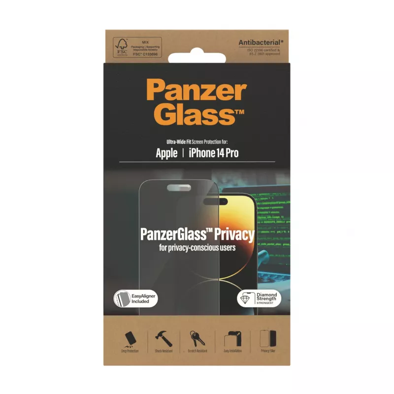 PanzerGlass ® Privacy Screen Protector iPhone 14 Pro | Ultra-Wide Fit mit EasyAligner