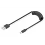 Digitus USB 2.0 USB A auf USB C Spiralkabel 1m 0,48 Gbit/s Schwarz