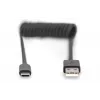 Digitus USB 2.0 USB A auf USB C Spiralkabel 1m 0,48 Gbit/s Schwarz