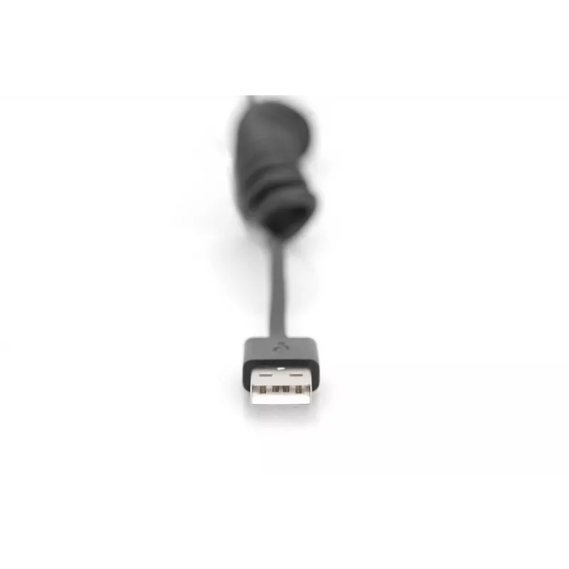Digitus USB 2.0 USB A auf USB C Spiralkabel 1m 0,48 Gbit/s Schwarz