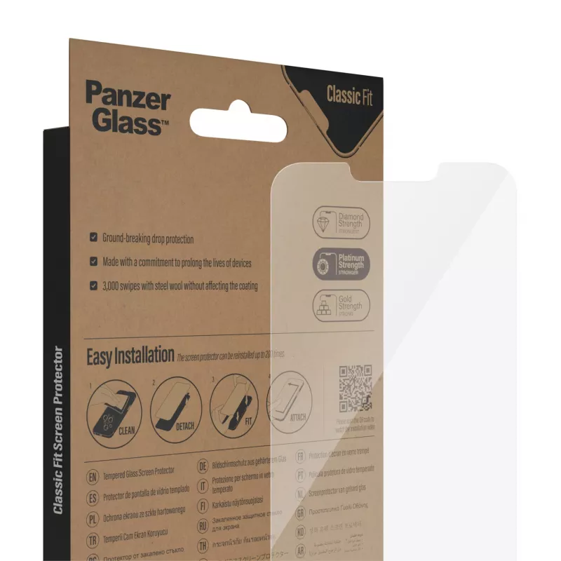 PanzerGlass Displayschutzfolie für Apple iPhone 14 Plus 13 Pro Max, kratz- und stoßfest