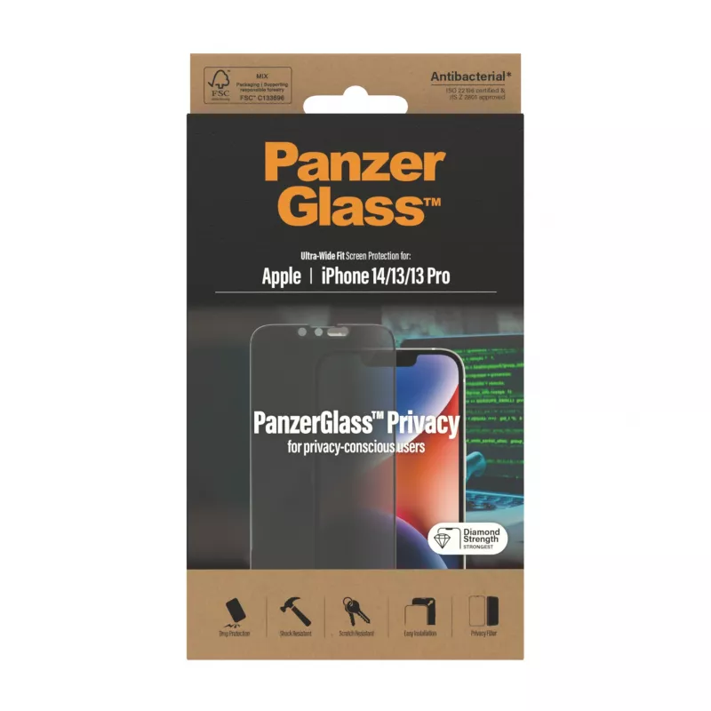 Blickschutzfolie PanzerGlass Apple iPhone 14 13 13 Pro Kratz- und Stoßfest