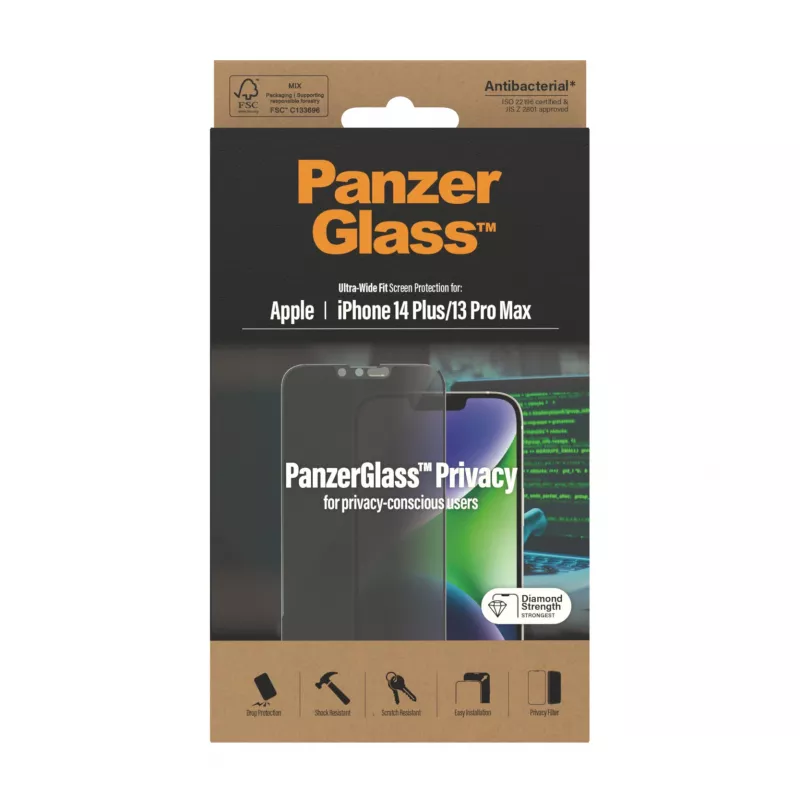 Datenschutz-Displayschutz PanzerGlass Apple iPhone 14 Plus 13 Pro Max kratzfest stoßfest