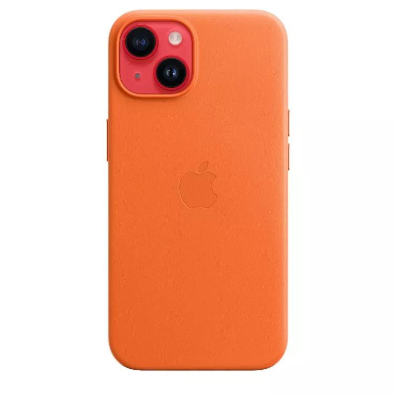 Apple Leder Case mit MagSafe iPhone 14 Orange
