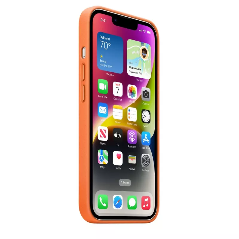 Apple Leder Case mit MagSafe iPhone 14 Orange