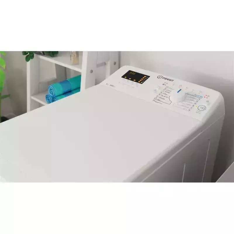 Toplader-Waschmaschine INDESIT BTW S60400 EU/N — 6 kg, 1000 U/min, Energieklasse C, Weiß