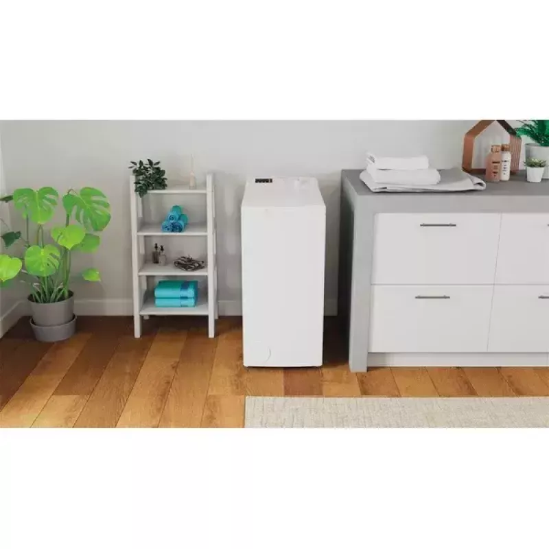 Toplader-Waschmaschine INDESIT BTW S60400 EU/N — 6 kg, 1000 U/min, Energieklasse C, Weiß