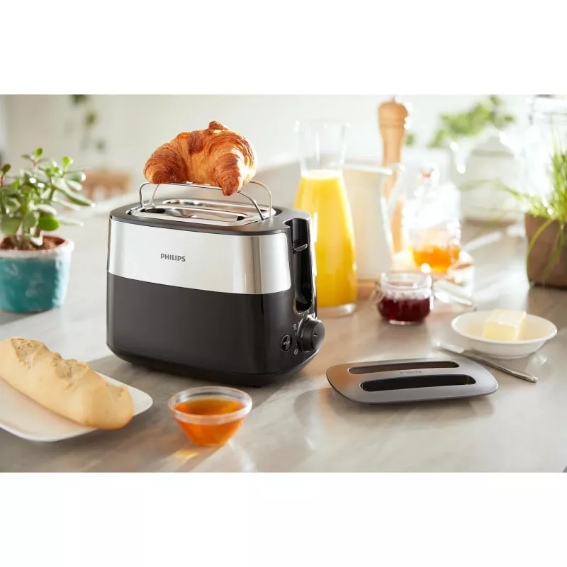 Philips Daily Collection HD2517/90 Toaster 8 2 Scheiben 900 W Schwarz, Silber