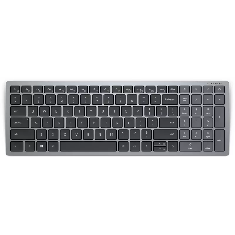 Dell Pro Plus Compact KB740 – Full-Size (100%), RF Wireless + Bluetooth, Russisch QWERTY, Schwarz/Grau