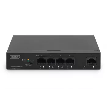 DIGITUS PoE-Switch 4+1-Ports Ethernet Unmanaged 4-ports PoE,