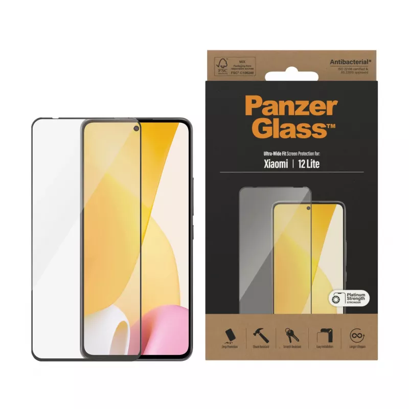Bildschirmschutz PanzerGlass Xiaomi 12 Lite Ultra-Wide Fit, kratz- und stoßfest