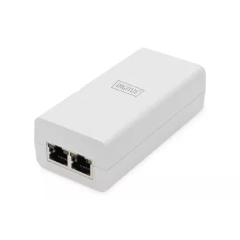 DIGITUS Gigabit Ethernet PoE+ Injector 802.3at, 30 W, kleines Gehäuse, weiß