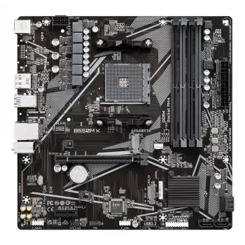 GIGABYTE B550M K Motherboard - AMD Ryzen 5000 CPUs, bis zu 4733MHz DDR4, 1xPCIe 4.0 + 1xPCIe 3.0 M.2, 1GbE LAN, USB 3.2 Gen 1