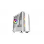 PC-Gehäuse DeepCool CC360 WH ARGB Mini Tower Weiß — Micro-ATX/Mini-ITX, gehärtetes Glas, 2x 3,5 Zoll + 3x 2,5 Zoll, 2x Front 120-mm-Lüfter