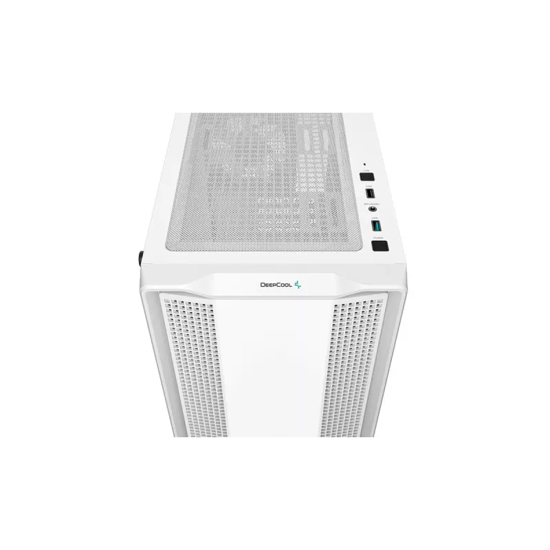 PC-Gehäuse DeepCool CC360 WH ARGB Mini Tower Weiß — Micro-ATX/Mini-ITX, gehärtetes Glas, 2x 3,5 Zoll + 3x 2,5 Zoll, 2x Front 120-mm-Lüfter