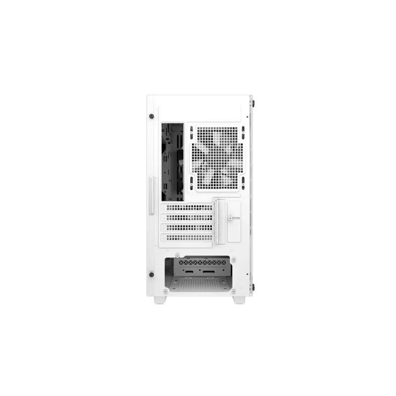 PC-Gehäuse DeepCool CC360 WH ARGB Mini Tower Weiß — Micro-ATX/Mini-ITX, gehärtetes Glas, 2x 3,5 Zoll + 3x 2,5 Zoll, 2x Front 120-mm-Lüfter