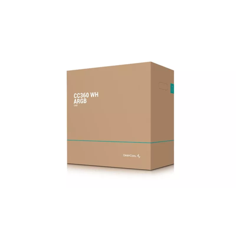 PC-Gehäuse DeepCool CC360 WH ARGB Mini Tower Weiß — Micro-ATX/Mini-ITX, gehärtetes Glas, 2x 3,5 Zoll + 3x 2,5 Zoll, 2x Front 120-mm-Lüfter