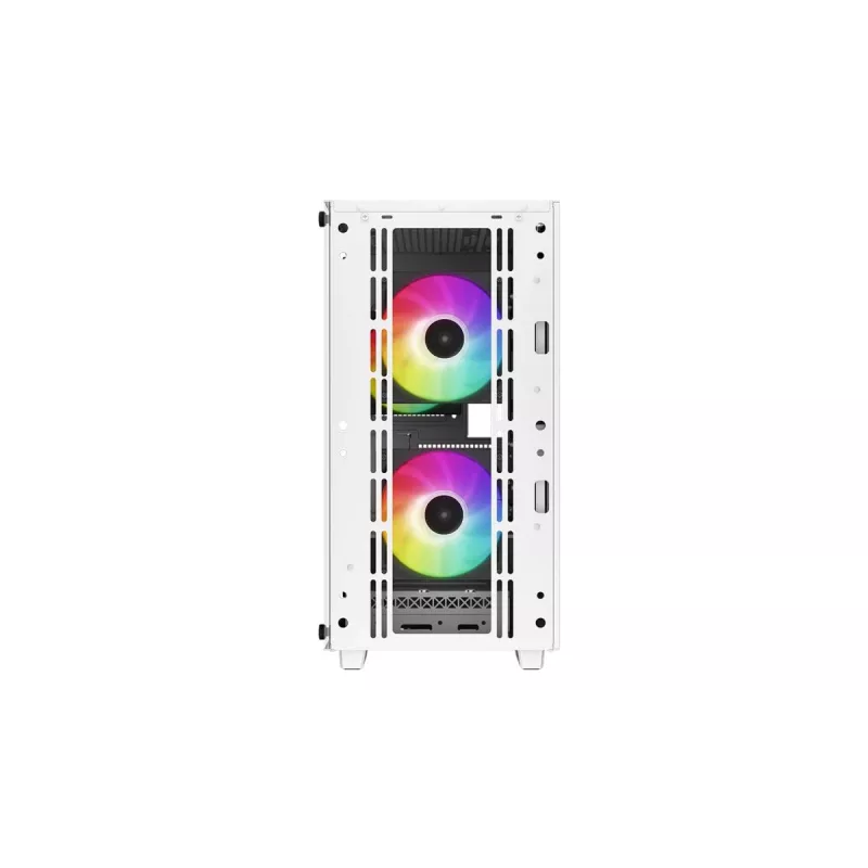 PC-Gehäuse DeepCool CC360 WH ARGB Mini Tower Weiß — Micro-ATX/Mini-ITX, gehärtetes Glas, 2x 3,5 Zoll + 3x 2,5 Zoll, 2x Front 120-mm-Lüfter