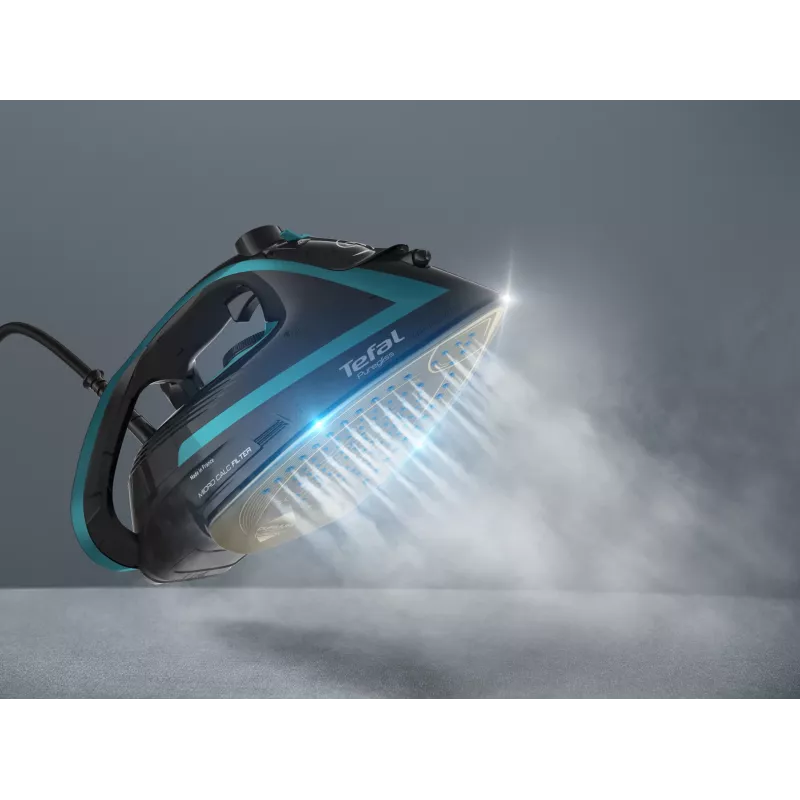 Tefal Puregliss FV8066 Dampfbügeleisen Durilium AirGlide Autoclean-Bügelsohle 3000 W Schwarz, Blau