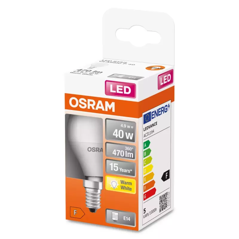 Osram STAR LED-Leuchtmittel 5W E14 Warmweiß 2700K 470lm 15000h