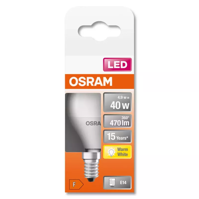 Osram STAR LED-Leuchtmittel 5W E14 Warmweiß 2700K 470lm 15000h