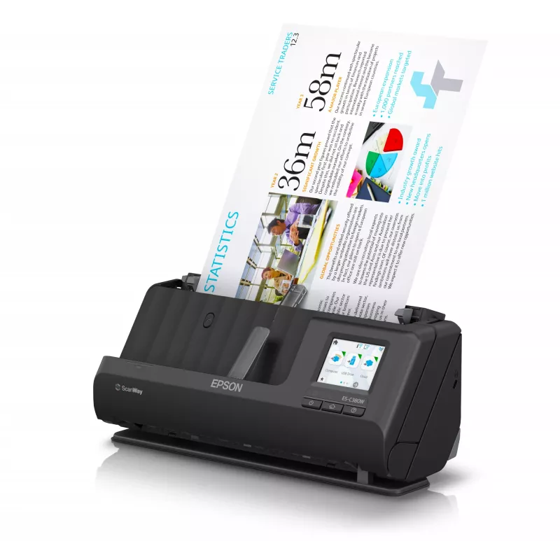 Epson ES-C380W ADF + Einzugsscanner 600 x 600 DPI A4 Schwarz