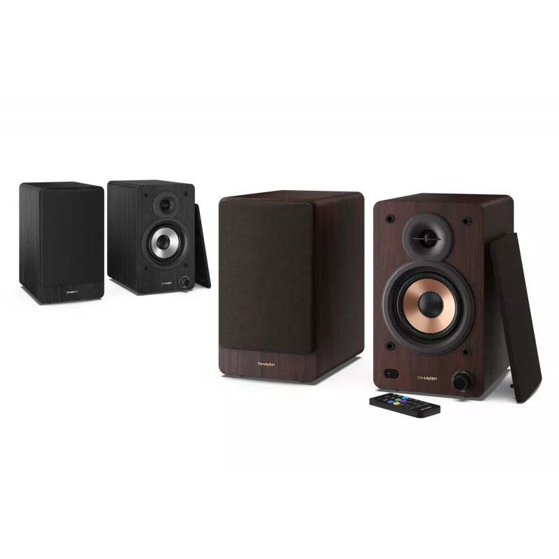 Sharp BOOKSHELF SPEAKERS 2-Wege braun kabelgebunden & kabellos 60 W