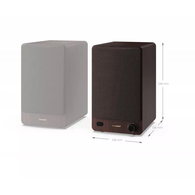 Sharp BOOKSHELF SPEAKERS 2-Wege braun kabelgebunden & kabellos 60 W