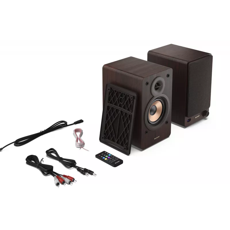 Sharp BOOKSHELF SPEAKERS 2-Wege braun kabelgebunden & kabellos 60 W
