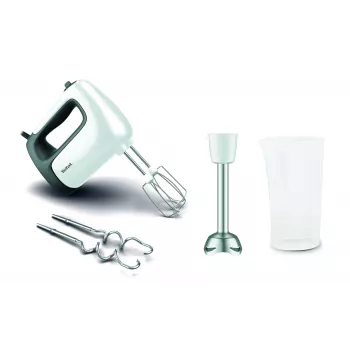 Handmixer Tefal Prep'Mix HT4621 — 500 W, 5 Geschwindigkeiten, Metallbesen, weiß