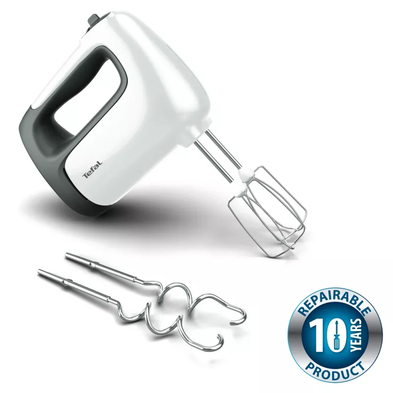 Handmixer Tefal Prep'Mix HT4621 — 500 W, 5 Geschwindigkeiten, Metallbesen, weiß