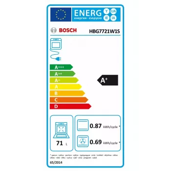 Einbau-Backofen Bosch HBG7721W1S, elektrisch, Pyrolyse