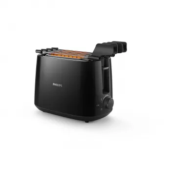 Philips Daily Collection HD2583/90 Toaster, 2 Schlitze, 8 Stufen, 600 W, Schwarz