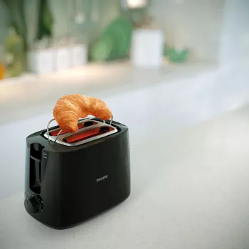 Philips Daily Collection HD2583/90 Toaster, 2 Schlitze, 8 Stufen, 600 W, Schwarz