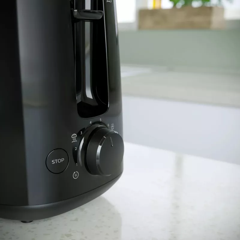 Philips Daily Collection HD2583/90 Toaster, 2 Schlitze, 8 Stufen, 600 W, Schwarz