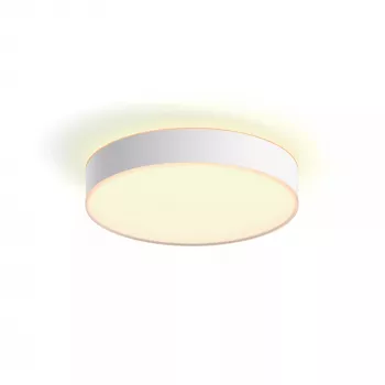 Philips Hue White Ambience Enrave mittelgroße Deckenleuchte, Smarte Deckenleuchte, Bluetooth, Weiß, LED, Metall, Fest verbaute(s) Leuchtmittel