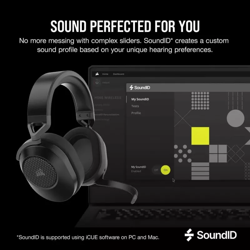 CORSAIR Gaming Headset HS65 - Wireless - Carbon