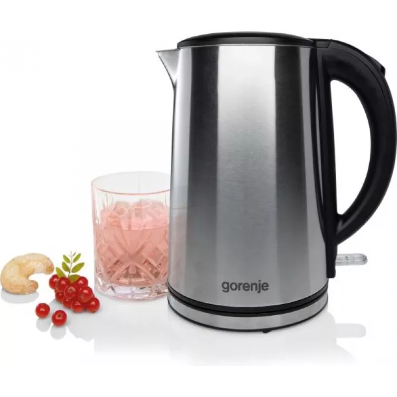 Gorenje K15DWS Wasserkocher 1,5 l 2200 W Schwarz, Edelstahl