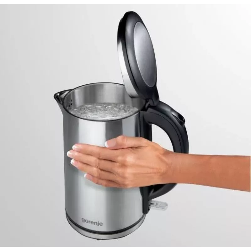 Gorenje K15DWS Wasserkocher 1,5 l 2200 W Schwarz, Edelstahl