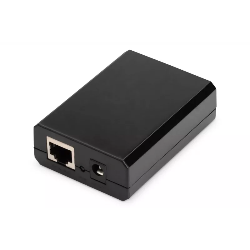 DIGITUS Gigabit PoE+ Splitter, 10/100/1000 Mbit/s, 24 W Eingang: 802.3at PoE, Ausgang: 5V/2A, 9V/2A, 12V/2A, Kunststoffgehäuse, schwarz