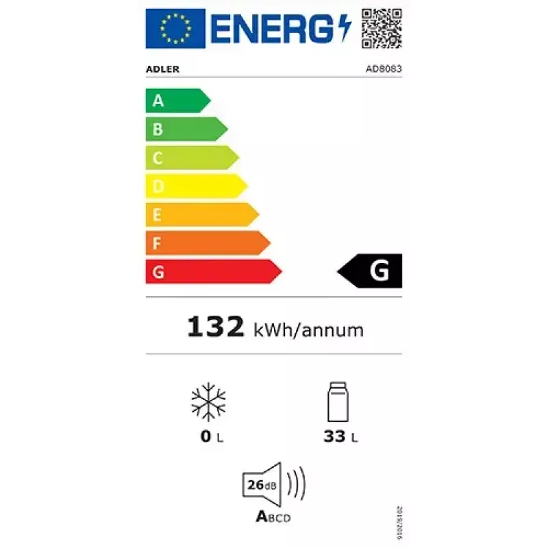 Thermoelektrischer Weinkühler Adler AD 8083 — 12 Flaschen, freistehend, schwarz, 33 L, 12–18 °C
